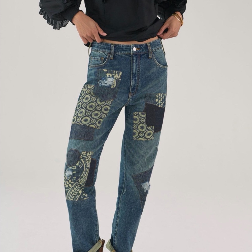 Anthropologie Pilcro Borrowed Boyfriend Patchwork Jeans size 25